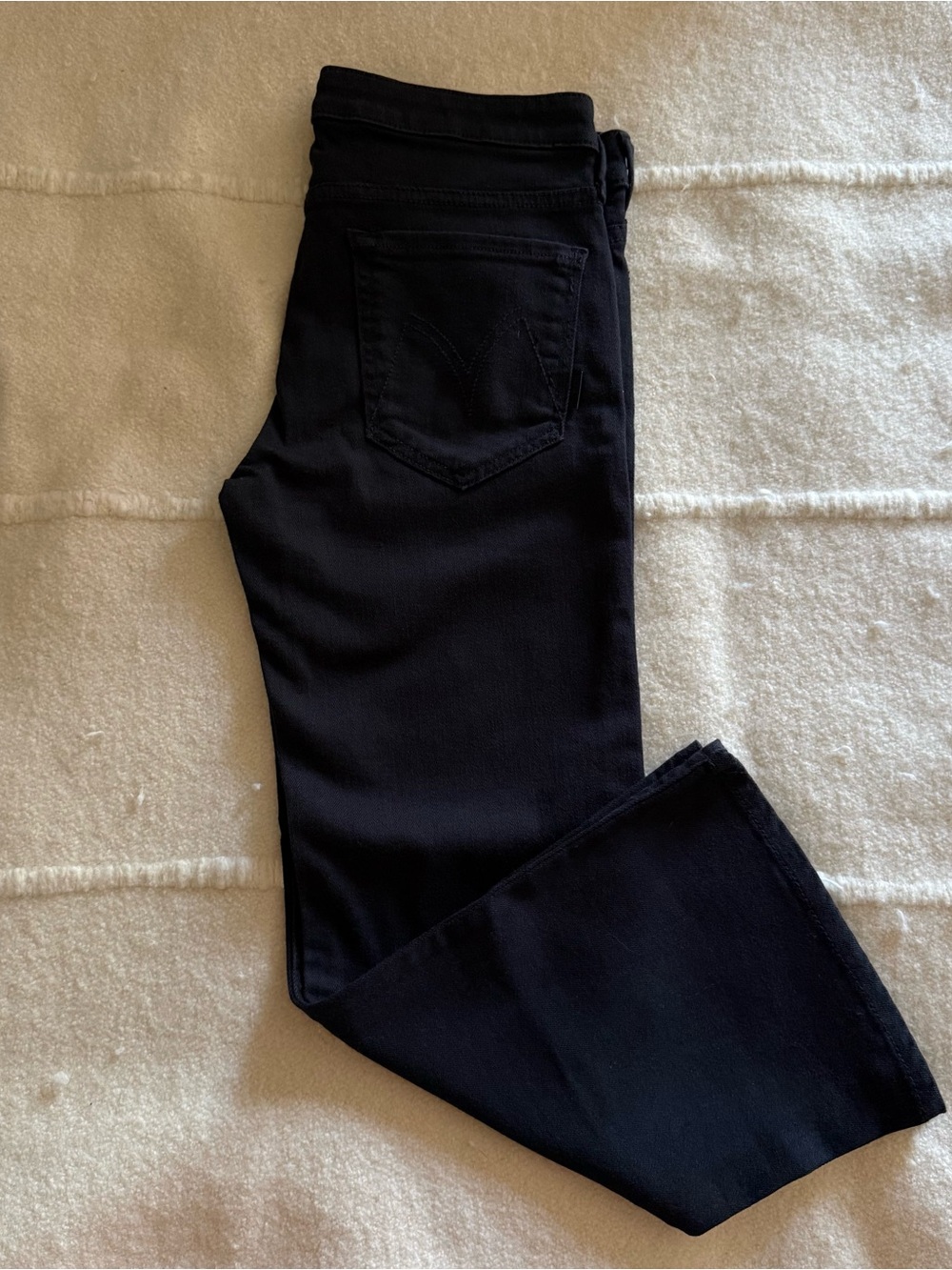 Mother | the tattler black y2k-style low rise flare jeans